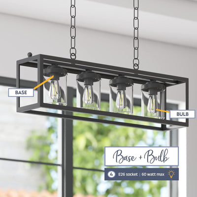 Prominence Home Sitka 4 Light Kitchen Island Linear Pendant Chandelier(Open Box)