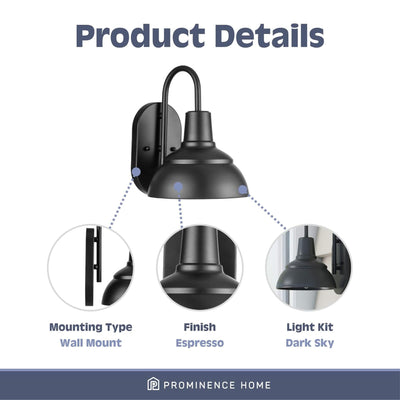 Prominence Home 4 Pack Brightondale Industrial Outdoor Scone Lantern Coach Light