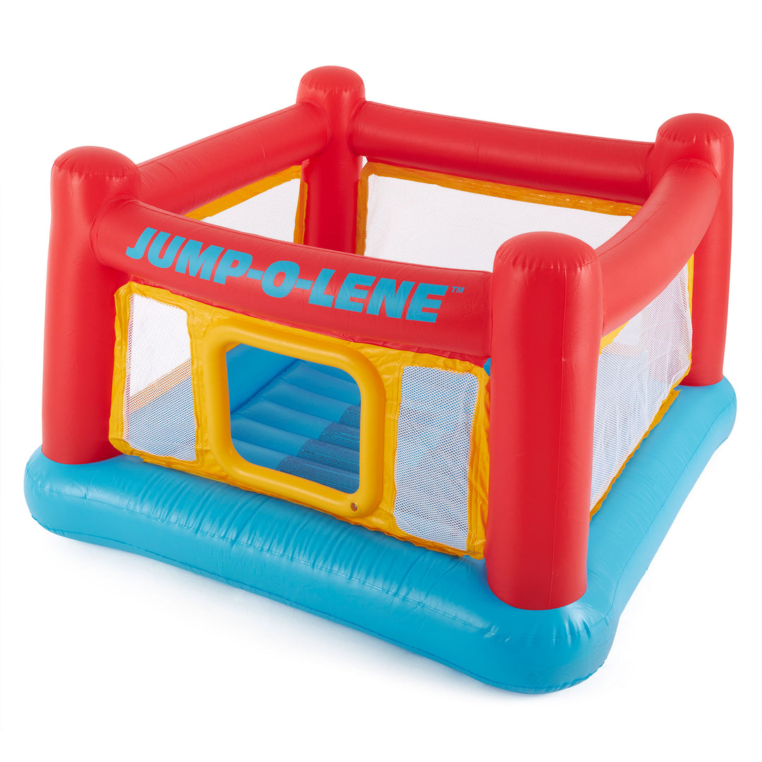 Intex Inflatable Jump-O-Lene Trampoline Bounce House with 120V Electric Air Pump
