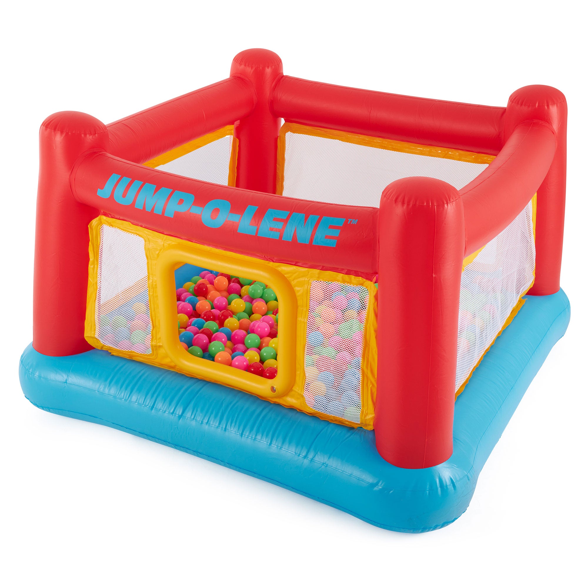 Intex Inflatable Jump-O-Lene Trampoline Bounce Castle House with Net (2 Pack) - VMInnovations