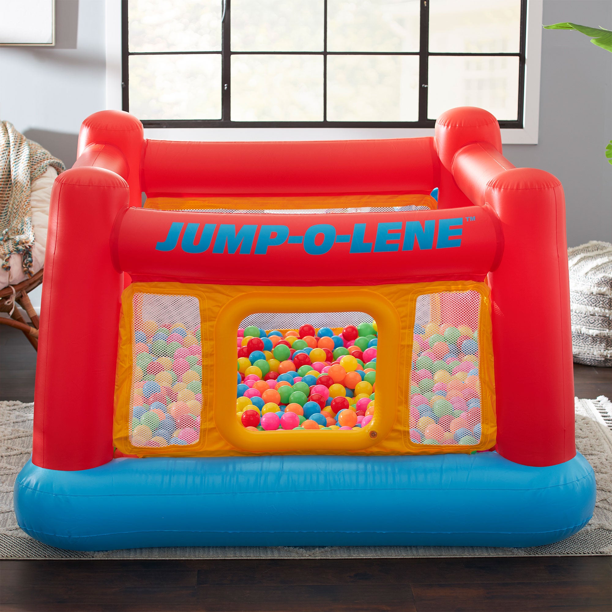 INTEX Inflatable Jump-O-Lene Ball Pit Playhouse Bounce House Ages 3-6 (Open Box)