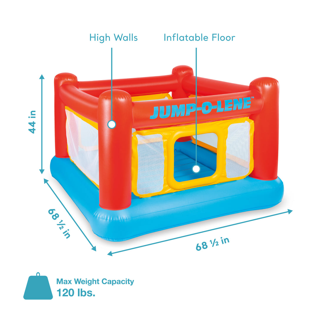 Intex Inflatable Jump-O-Lene Trampoline Bounce House with Crawl-Thru Door & Net