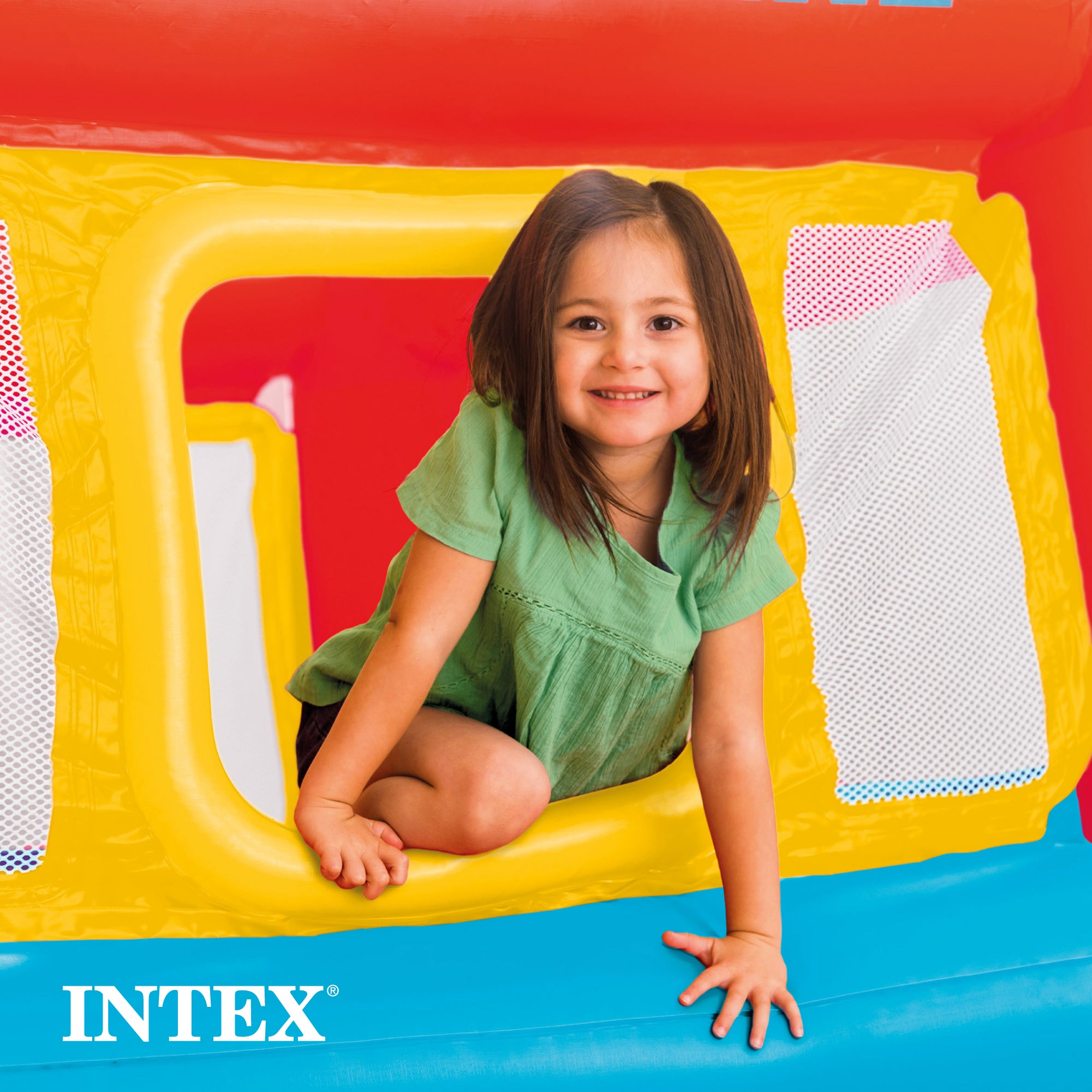 Intex Inflatable Jump-O-Lene Playhouse Trampoline Bounce House for Kids Ages 3-6 (Refurbished)