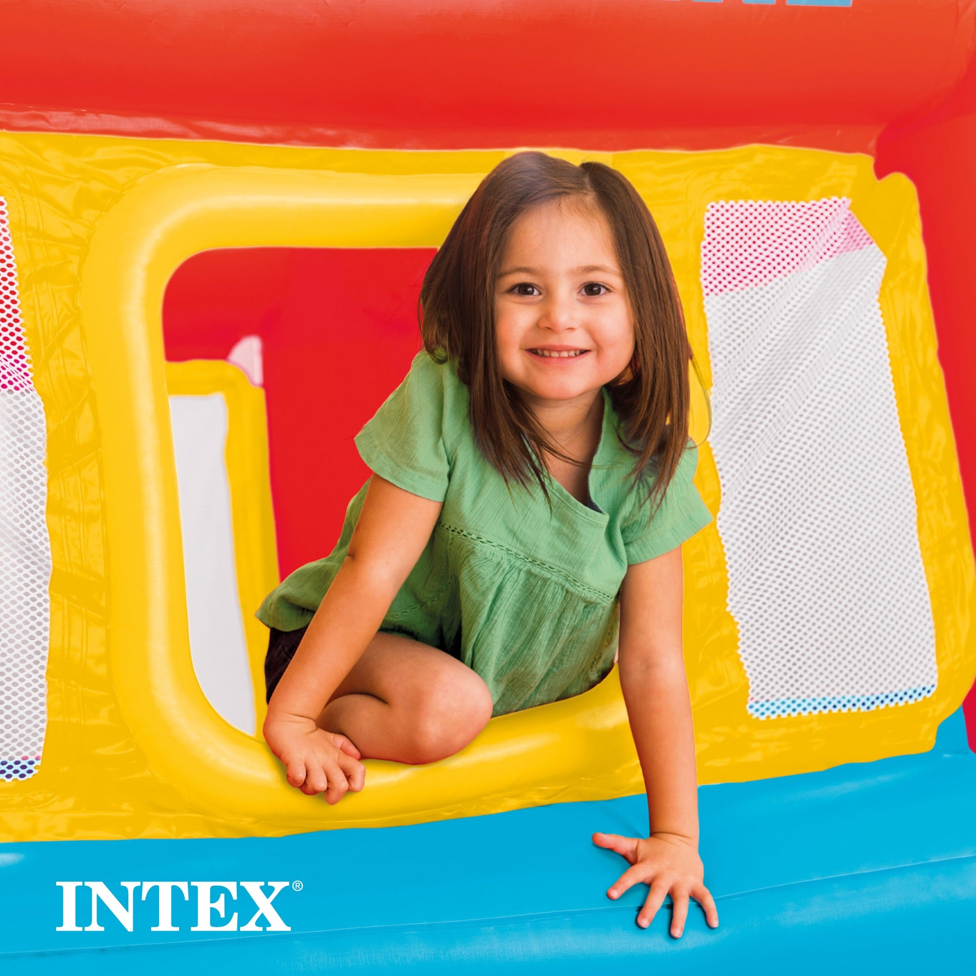 Intex Inflatable Jump-O-Lene Ball Pit Bouncer Bounce House w/ 100 Play Balls - VMInnovations