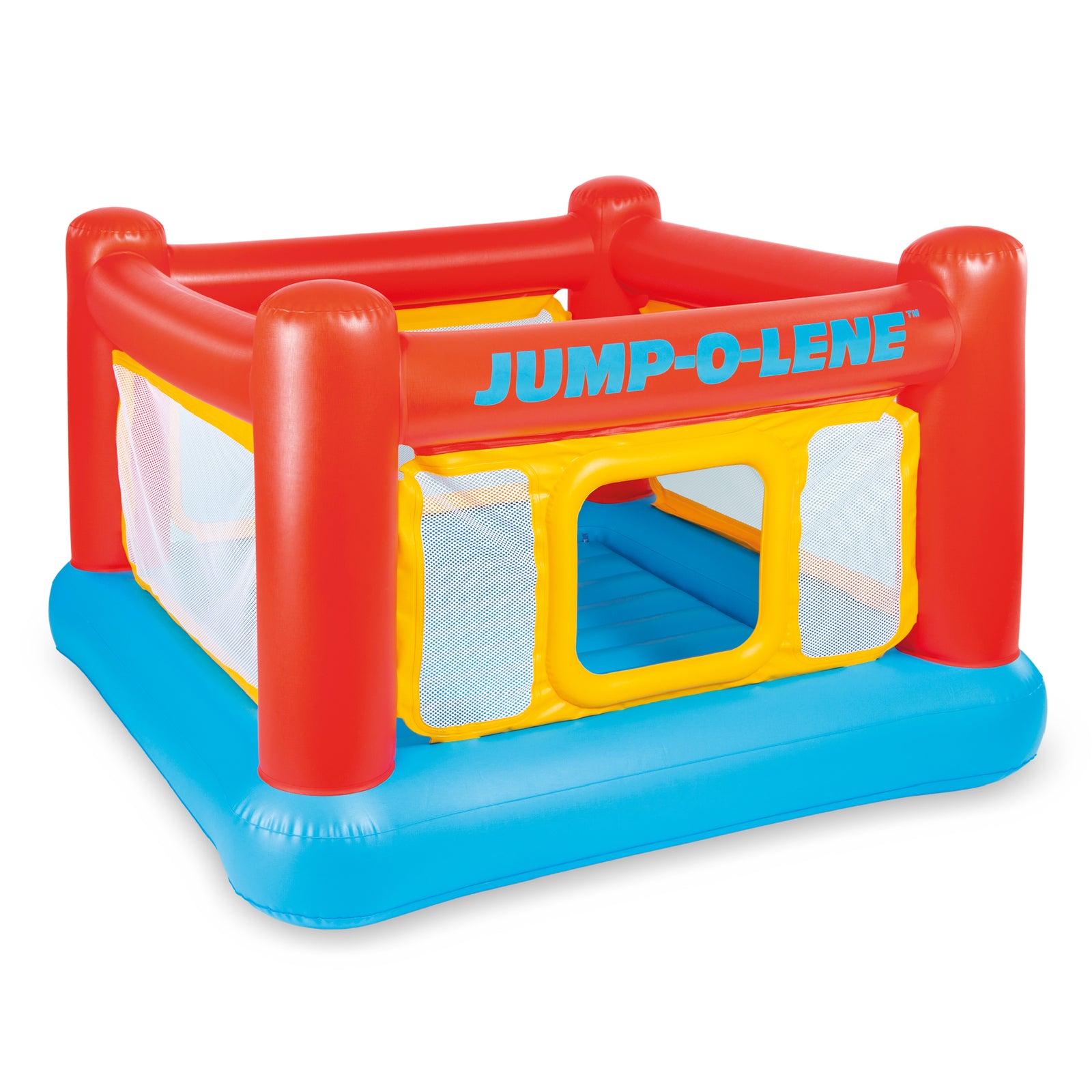 Intex Inflatable Jump-O-Lene Trampoline Bounce House with Crawl-Thru Door & Net - VMInnovations