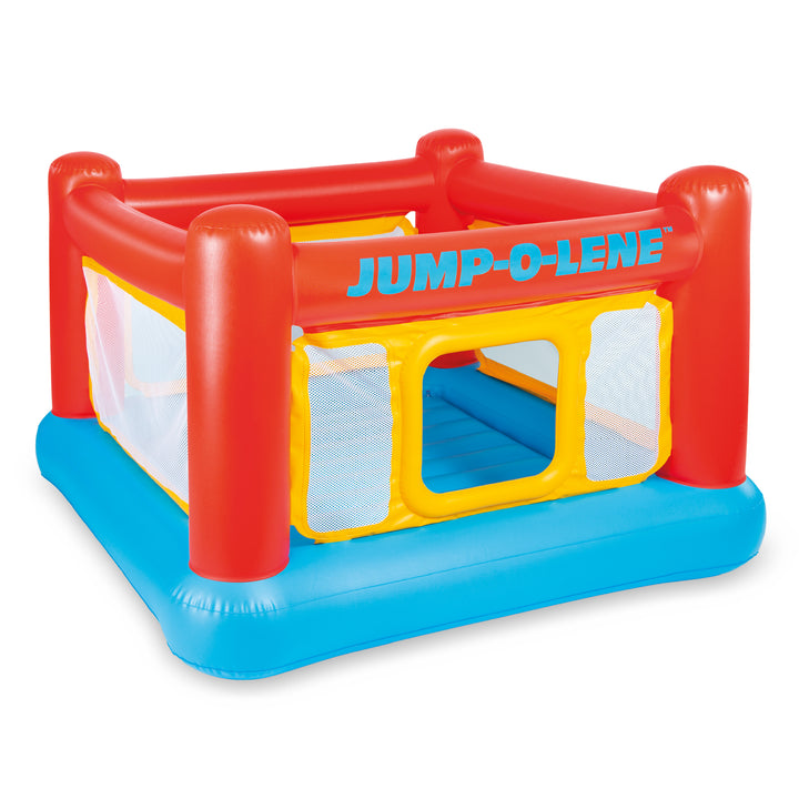 Intex Inflatable Jump-O-Lene Trampoline Bounce House with Crawl-Thru Door & Net - VMInnovations