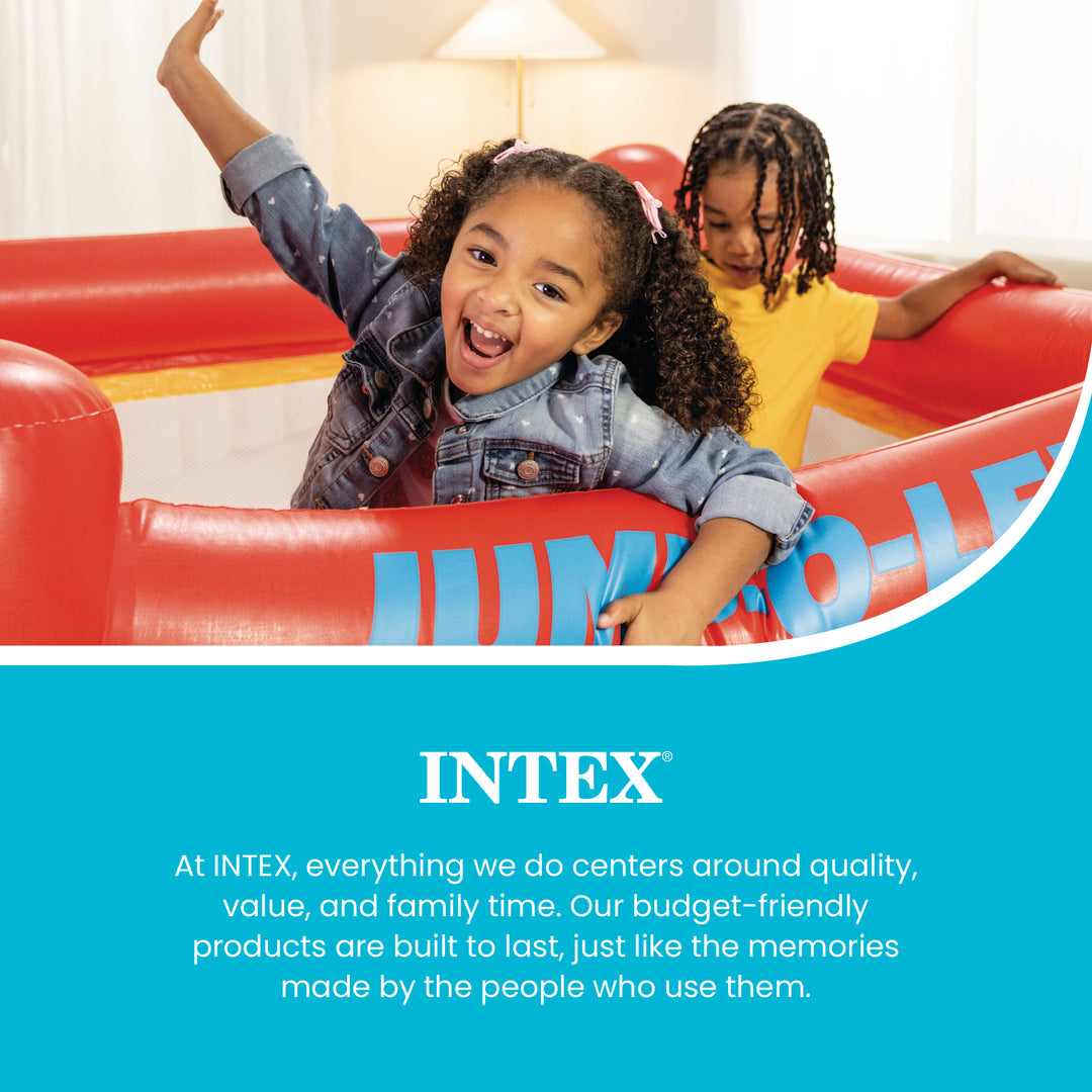 Intex Inflatable Jump-O-Lene Trampoline Bounce House with Crawl-Thru Door & Net - VMInnovations