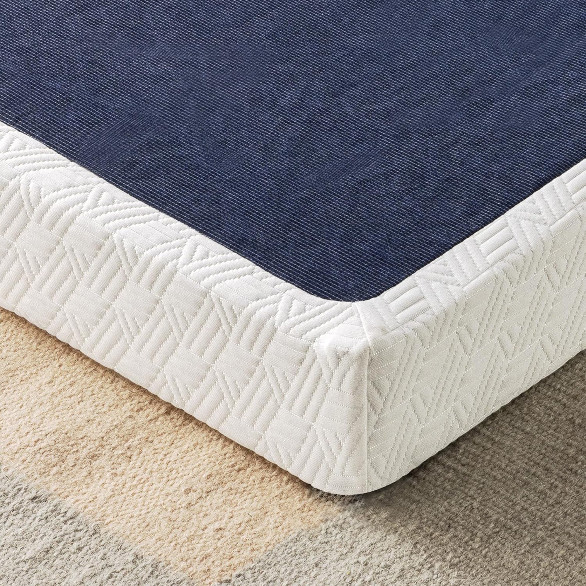 Best Price Mattress 4-Inch Metal Box Spring with Sturdy Steel Frame, Twin, Blue - VMInnovations