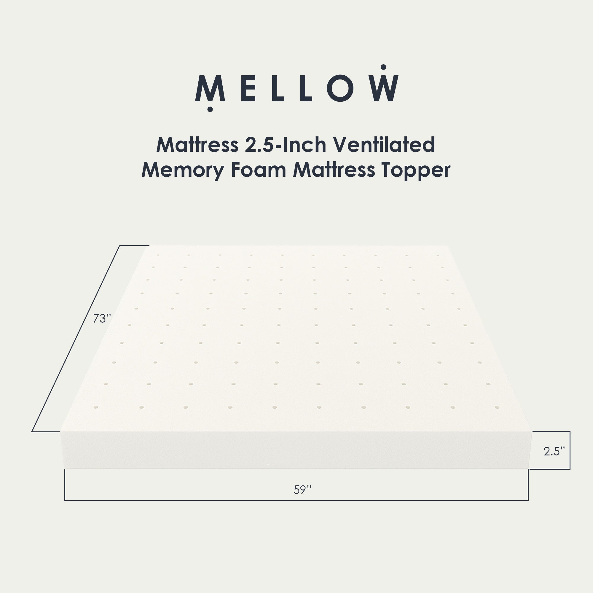 Best Price Mattress 2.5-Inch Ventilated Memory Foam Mattress Topper (Open Box)