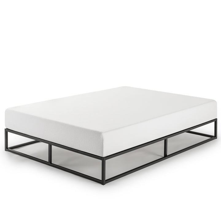 Mellow Modernista 10" Metal Platform Bed Frame with Slat Foundation, King, Black