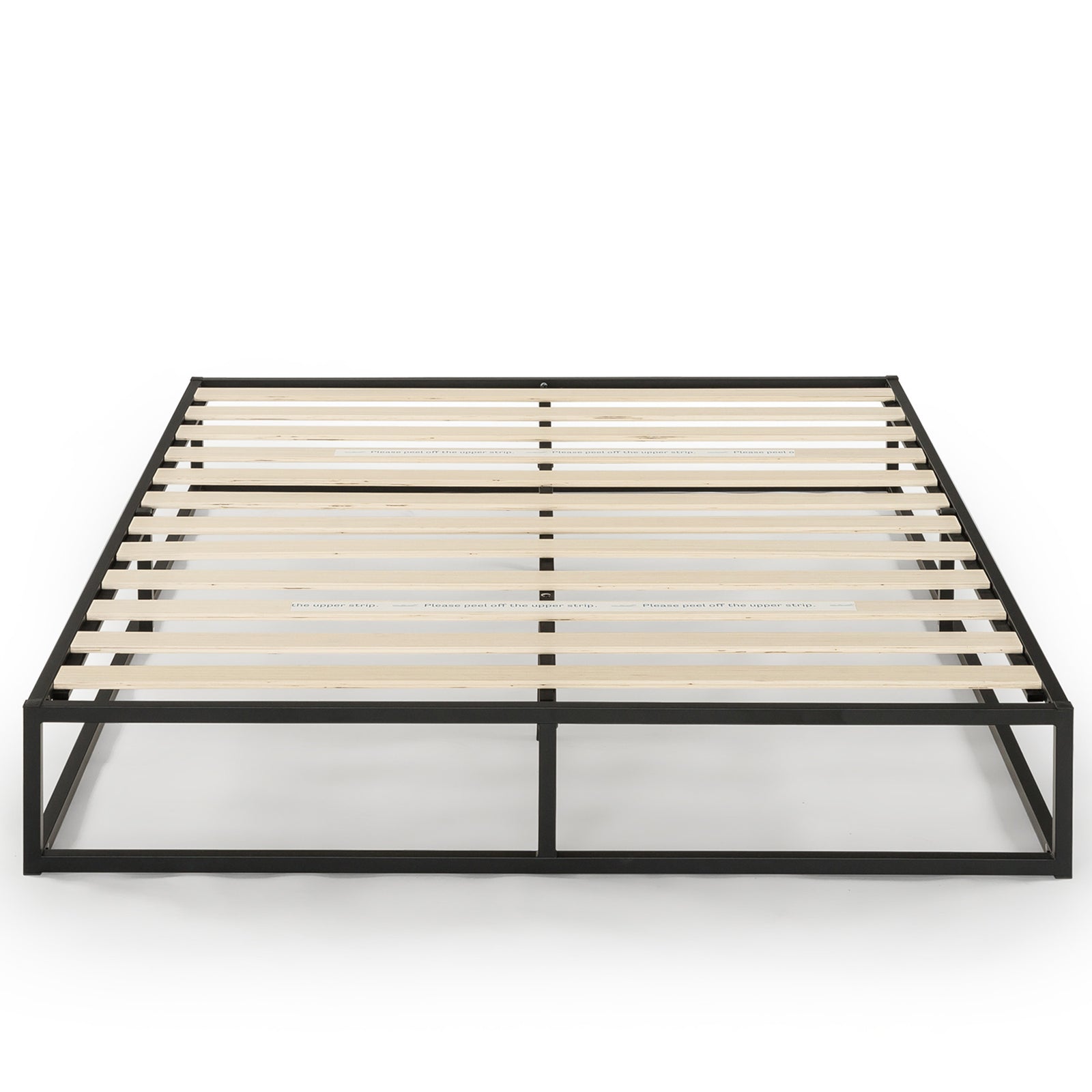 Mellow Modernista 10" Metal Platform Bed Frame with Slat Foundation, King, Black - VMInnovations