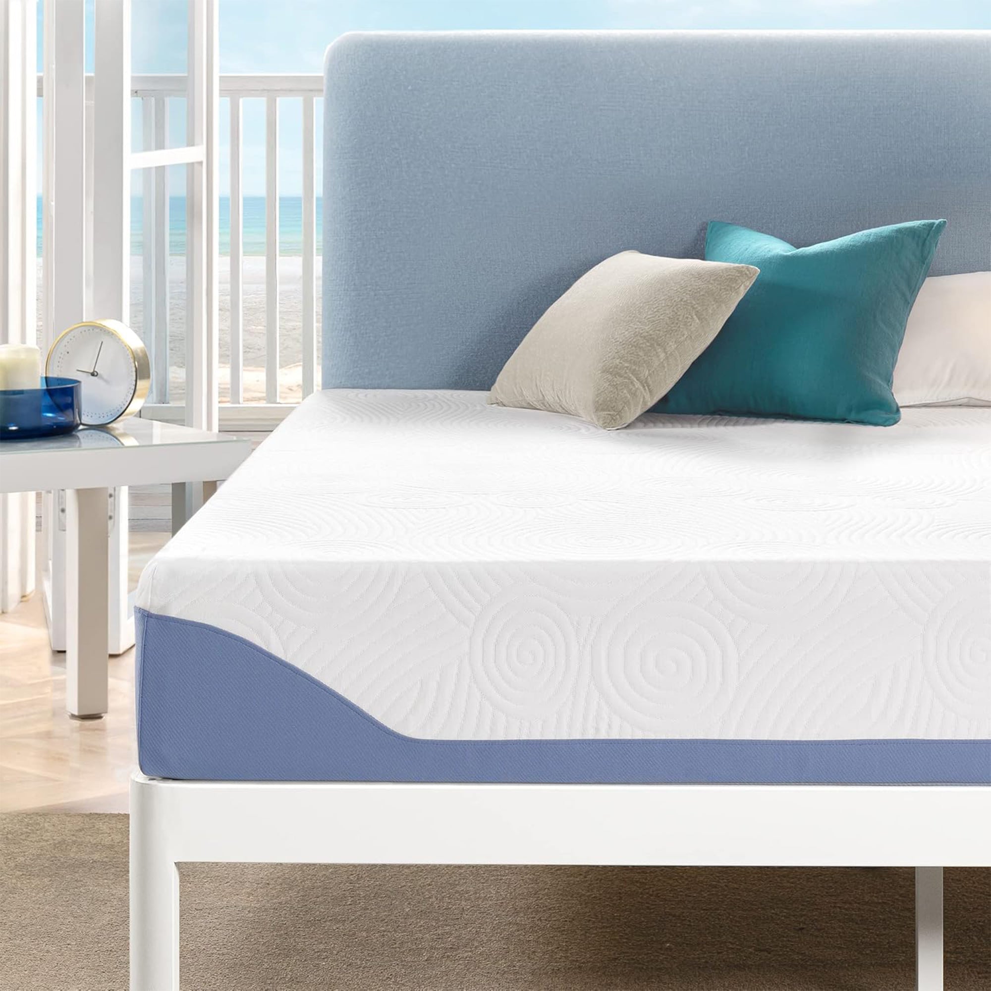 Mellow 10-Inch Cooling Gel-Infused Memory Foam Bed Mattress, Medium-Firm, Queen (Open Box)