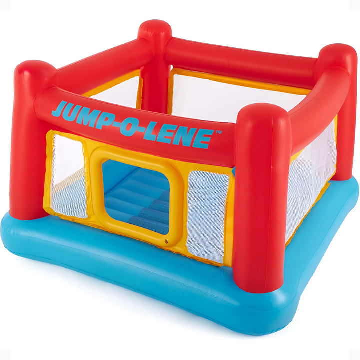 Intex Inflatable Jump-O-Lene Trampoline Bounce House with Crawl-Thru Door & Net