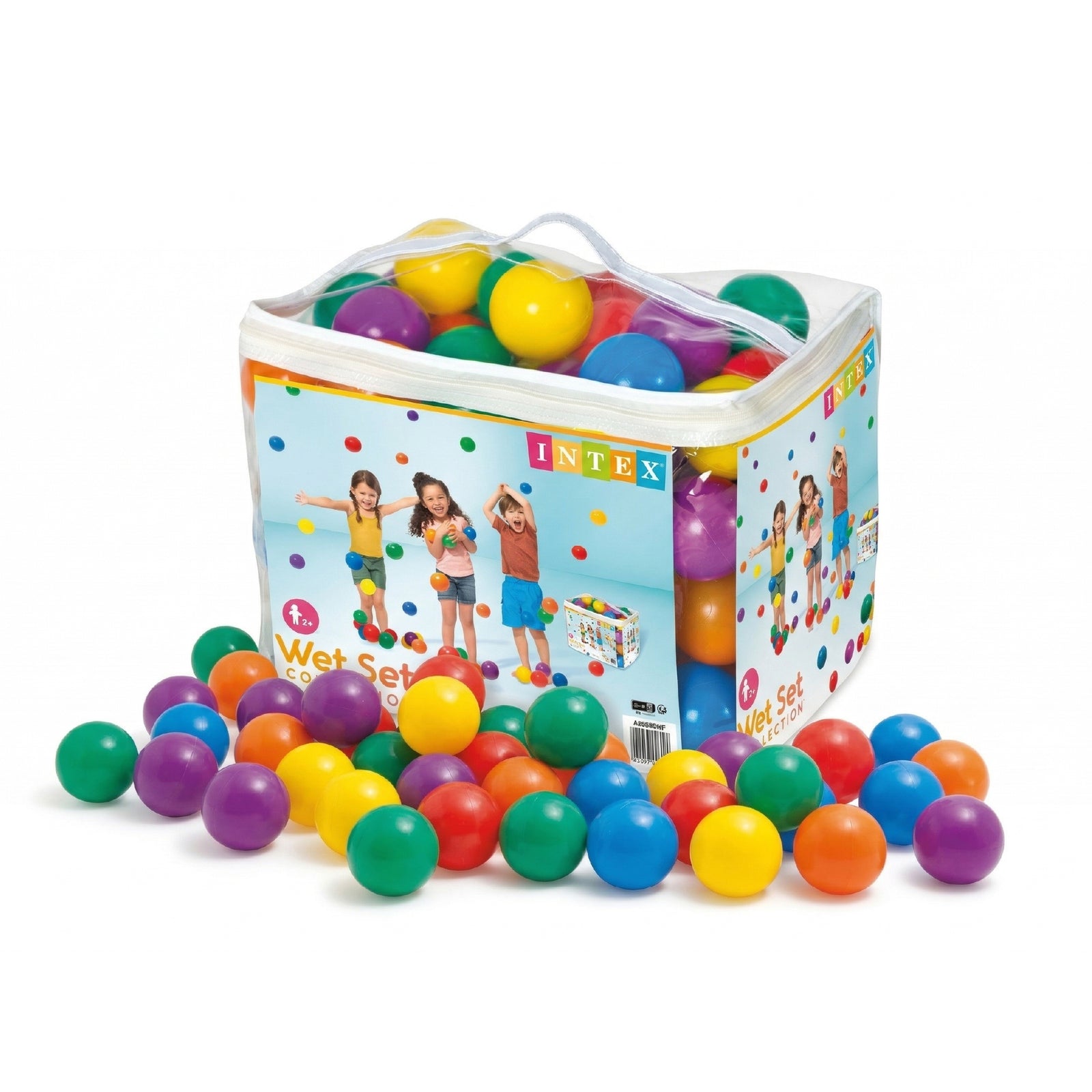 Intex 100-Pack Large Plastic Multi-Colored Fun Ballz For Ball Pits Bounce House - VMInnovations