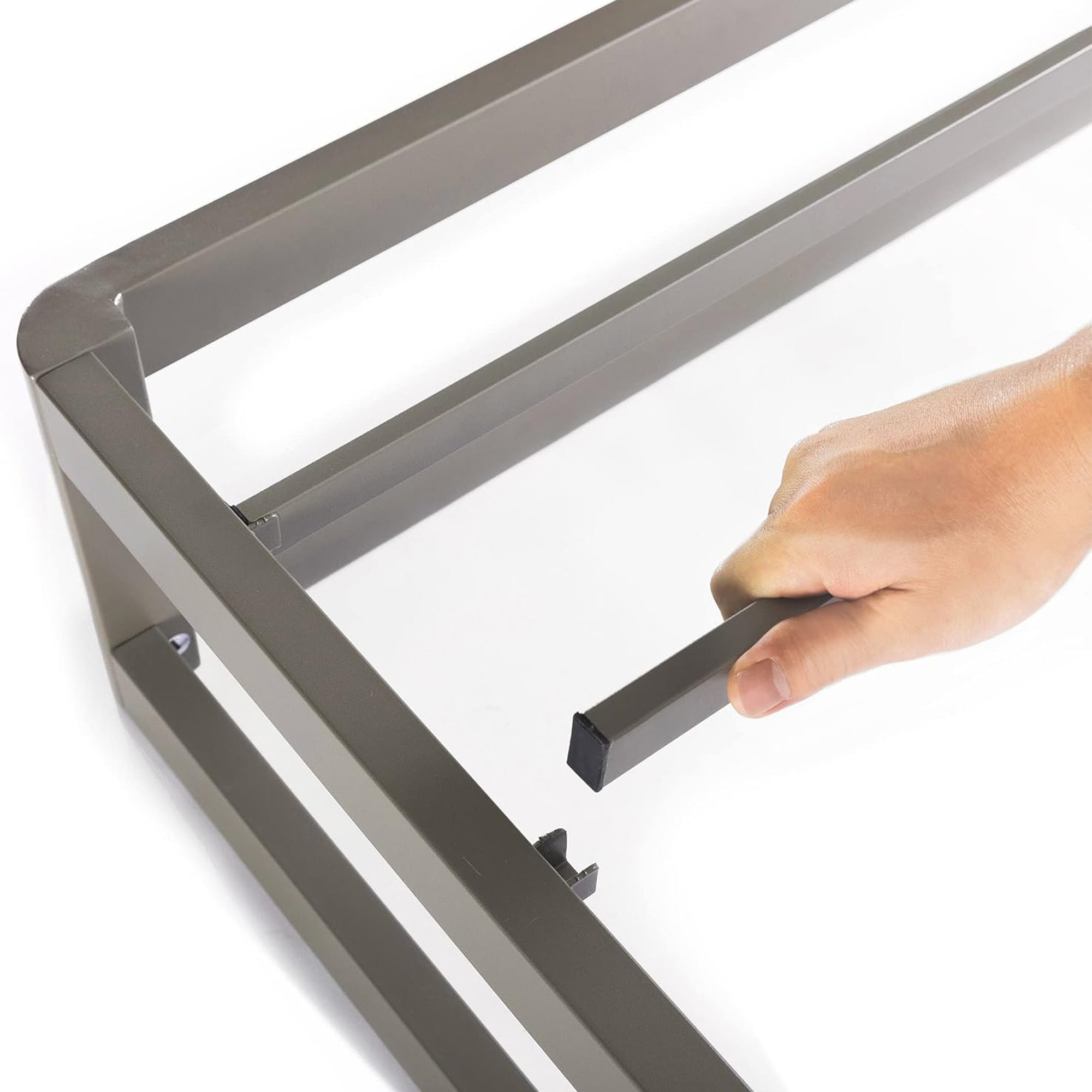 Mellow 9-Inch Metal Platform Bed Frame with Mattress Foundation, King, Gray - VMInnovations