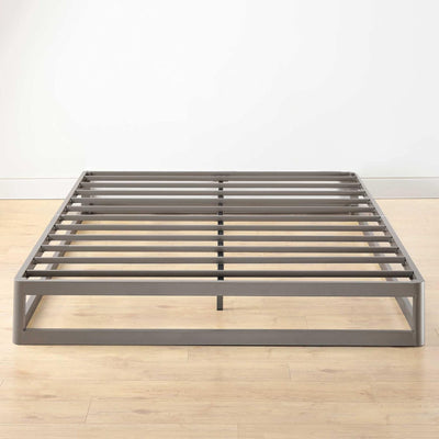 Mellow 9-Inch Metal Platform Bed Frame with Mattress Foundation, King, Gray - VMInnovations