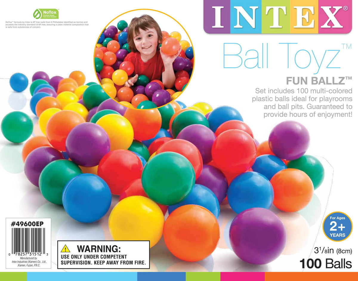 Intex 100-Pack Plastic Balls For Bounce Houses w/  80-In Ring Bouncer Ages 3-6