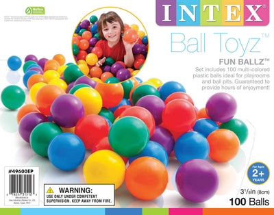 Intex 100-Pack Plastic Balls For Bounce Houses w/  80-In Ring Bouncer Ages 3-6