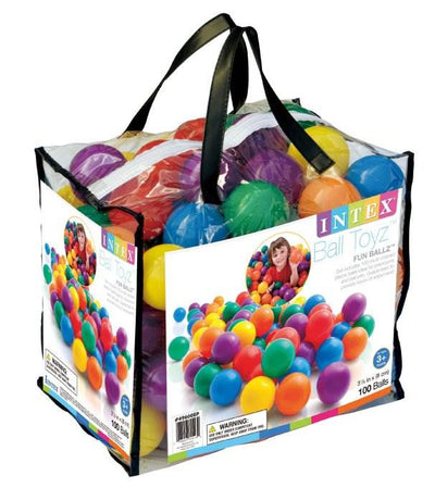 Intex 100-Pack Large Plastic Multi-Colored Fun Ballz For Ball Pits (4 Pack)