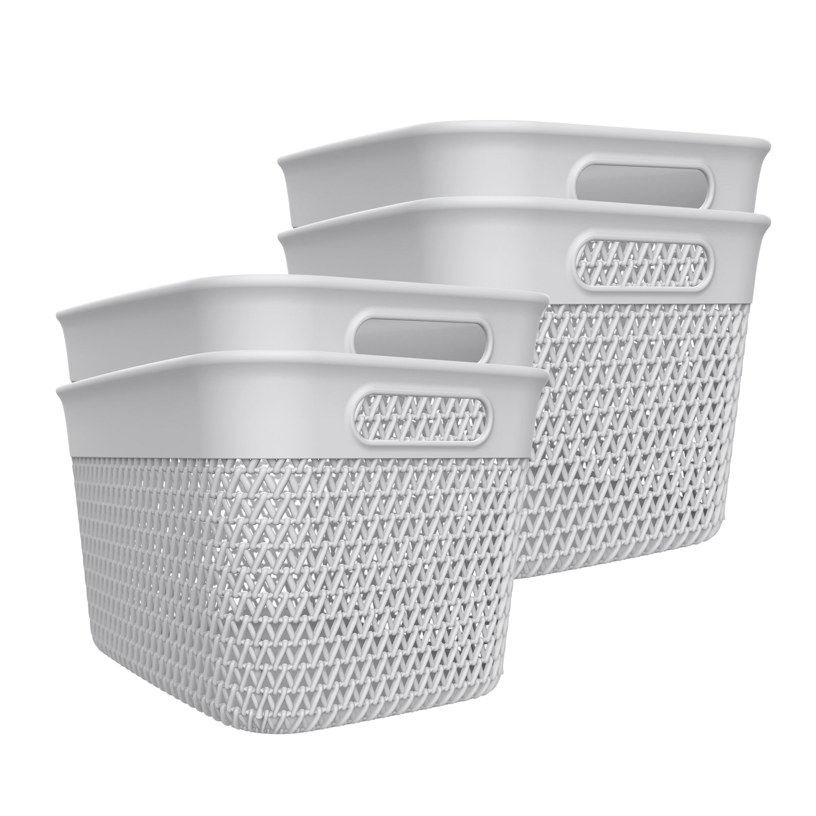 Life Story 16 Qt Decorative Storage Basket, Large Home Organizer, White, 4 Pack - VMInnovations