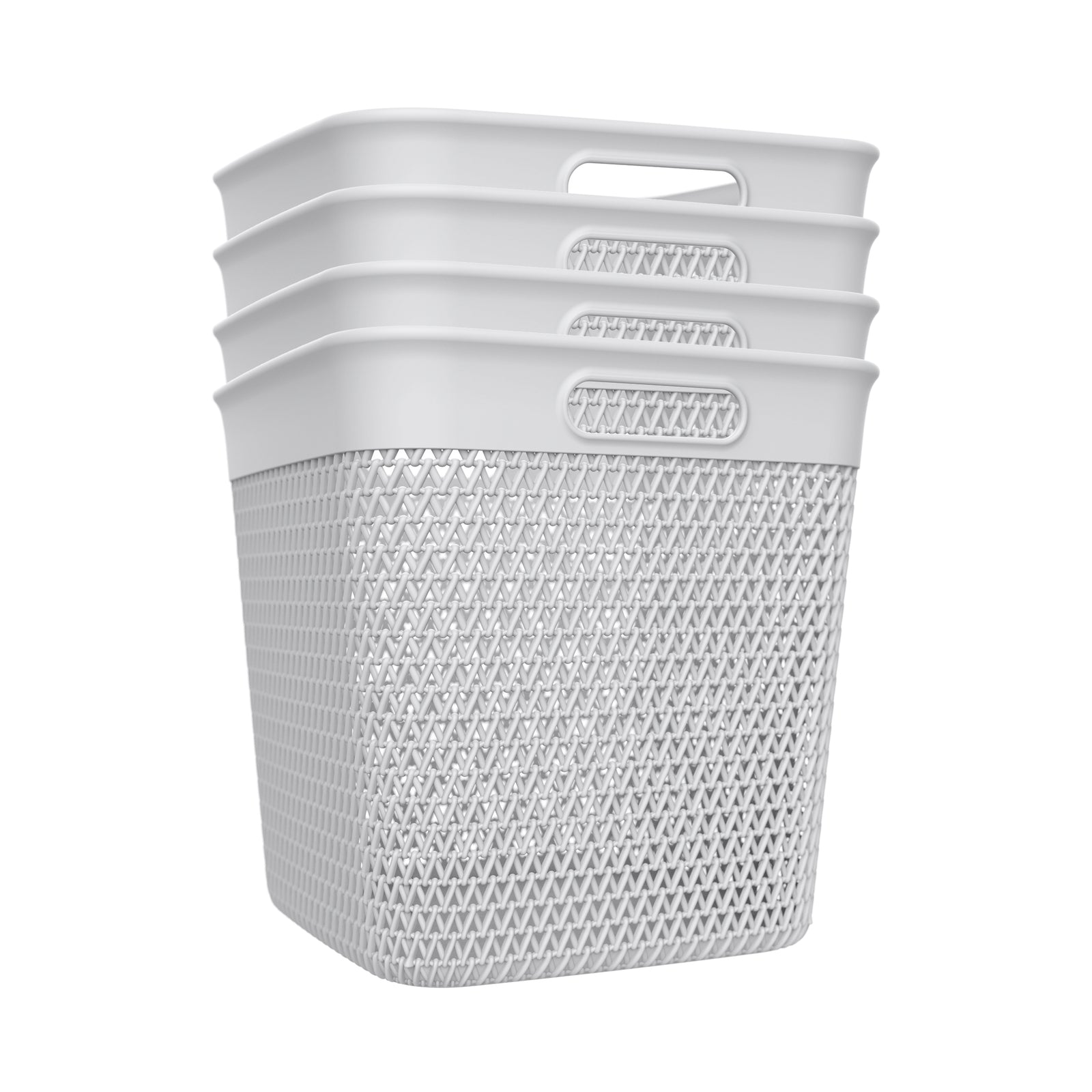 Life Story 26 Quart Decorative Storage Basket, XL Home Organizer, White, 4 Pack - VMInnovations