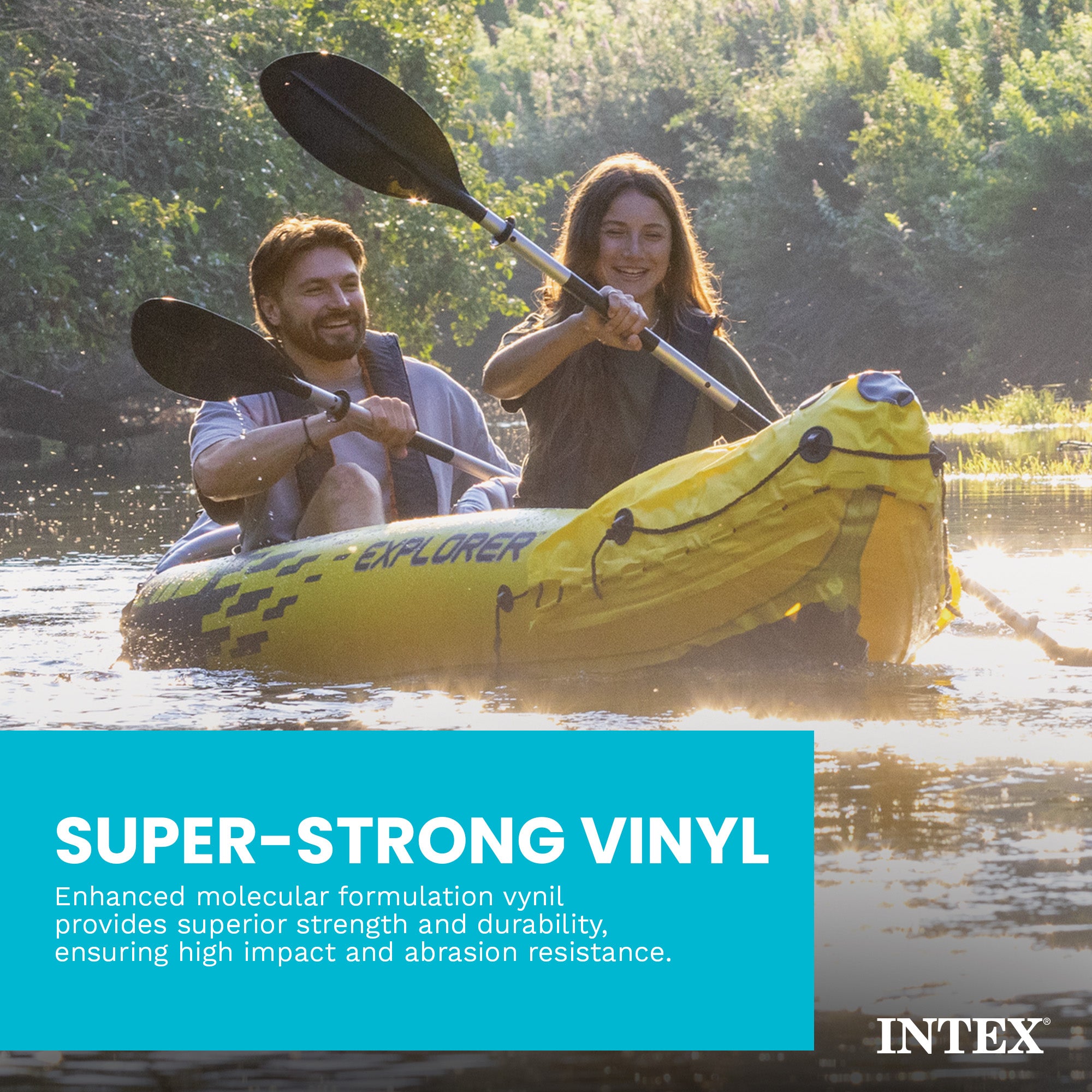 Intex Explorer K2 2-Person Inflatable Kayak Set with Oars and Air Pump, Yellow