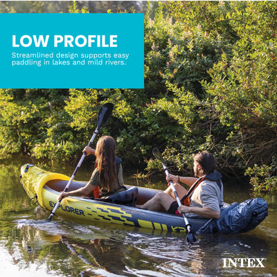 INTEX Explorer K2 2-Person Inflatable Kayak w/ Aluminum Oars & Pump (Open Box) - VMInnovations