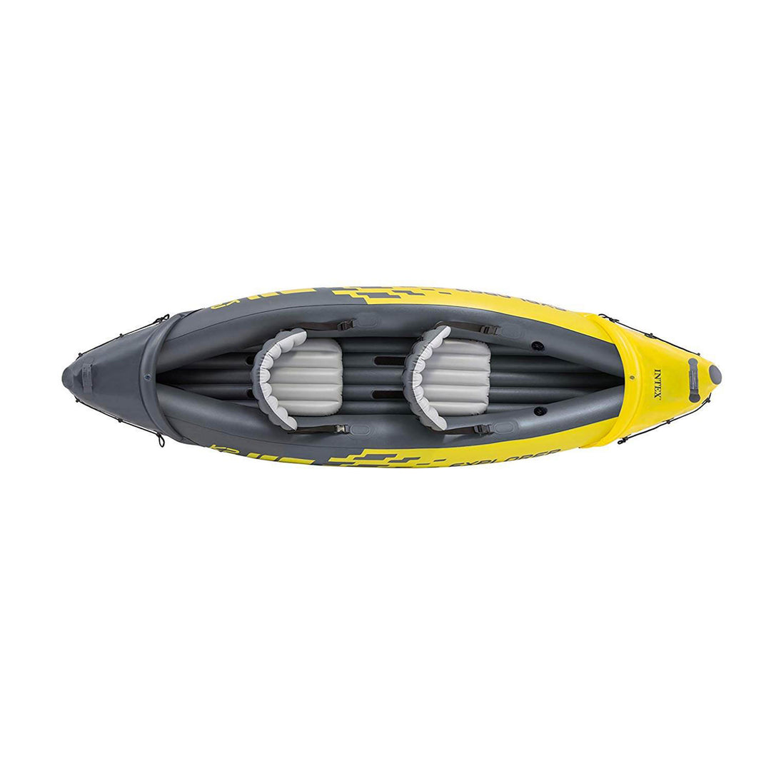 Intex Explorer K2 2-Person Inflatable Kayak Set with Oars and Air Pump, Yellow