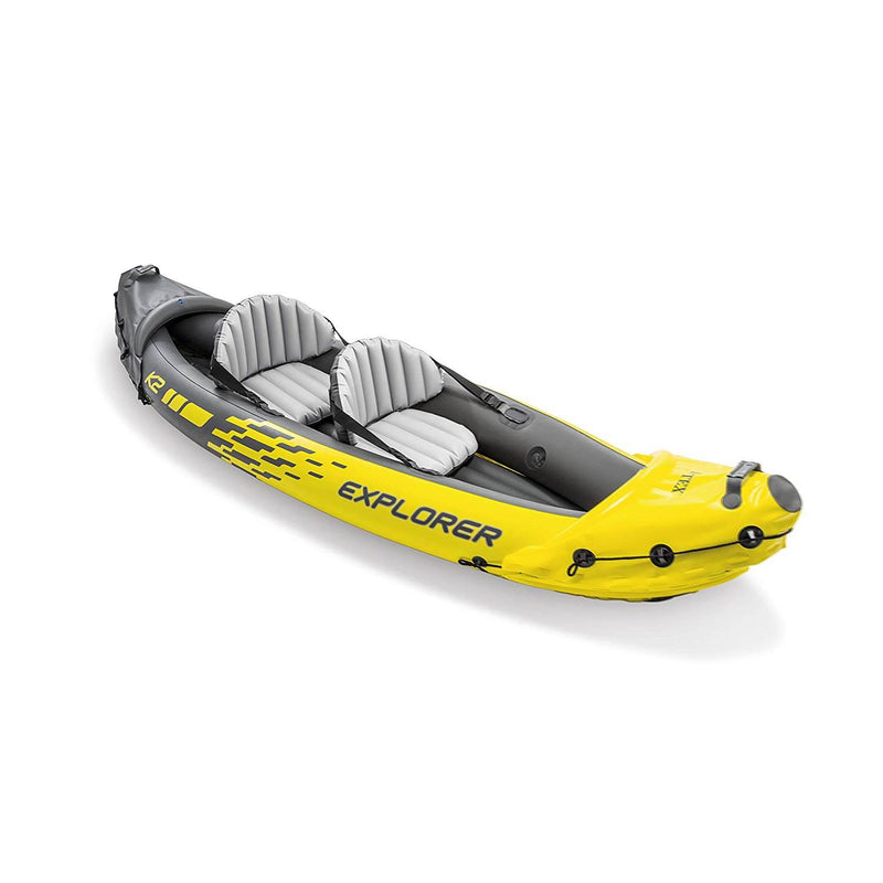 Intex Explorer K2 Kayak, 2-Person Inflatable Set with Oars and Air Pump (4 Pack)