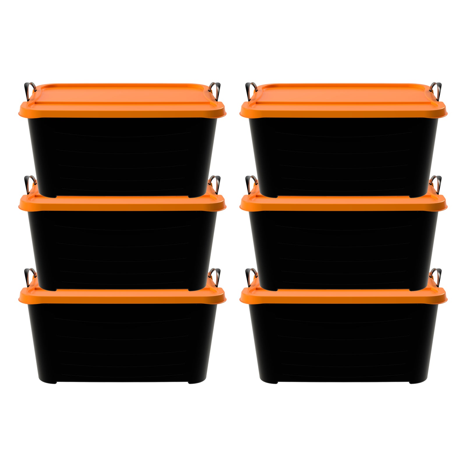 Life Story 55 Quart Stackable Storage Bin, Heavy Duty Lidded Container, 6 Pack - VMInnovations