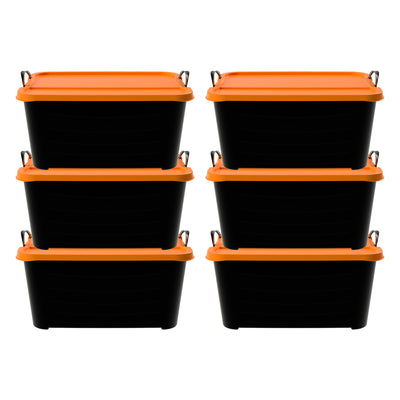Life Story 55 Quart Stackable Storage Bin, Heavy Duty Lidded Container, 6 Pack - VMInnovations