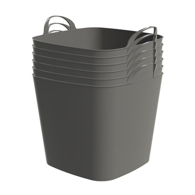 Life Story 26 Qt Flexi Tub, Versatile Storage Tote, Home Organizer, Gray, 6 Pack - VMInnovations