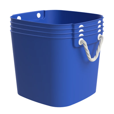 Life Story 42 Qt Flexi Tub, Versatile Storage Tote, Home Organizer, Blue, 4 Pack - VMInnovations