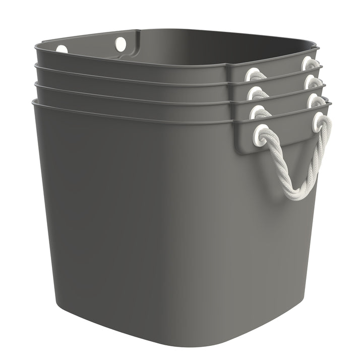 Life Story 42 Qt Flexi Tub, Versatile Storage Tote, Home Organizer, Gray, 4 Pack