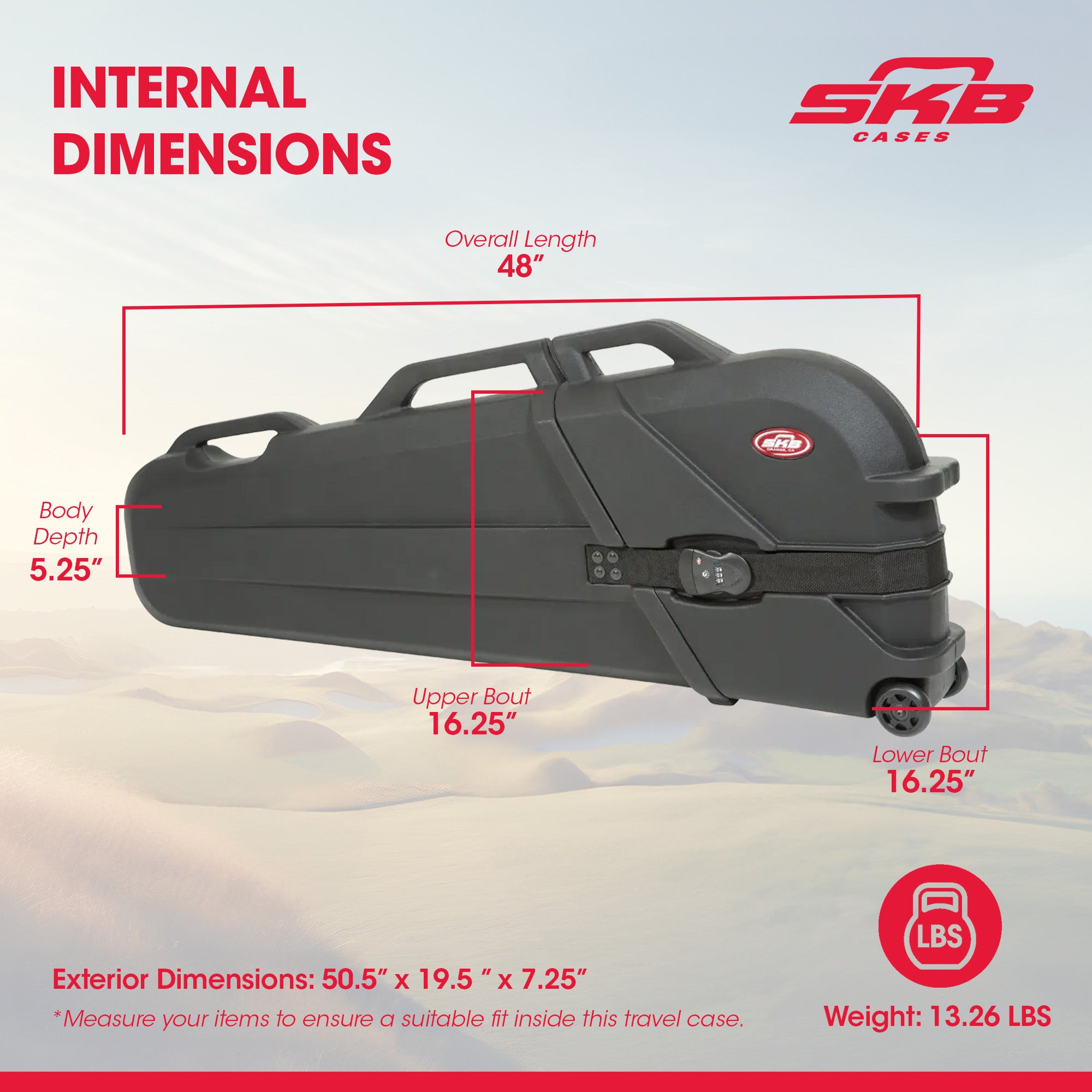 SKB ATA Electric Bass Guitar Hard Case w/TSA Locking Latches, Black (Open Box)