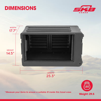 SKB 6U rSeries Shallow Rolling Rack with Integrated Back Wheels (Open Box) - VMInnovations