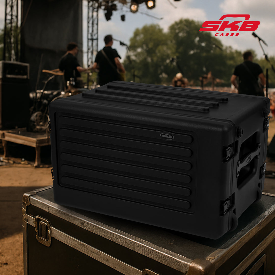 SKB 6U rSeries Shallow Rolling Rack with Integrated Back Wheels (Open Box)