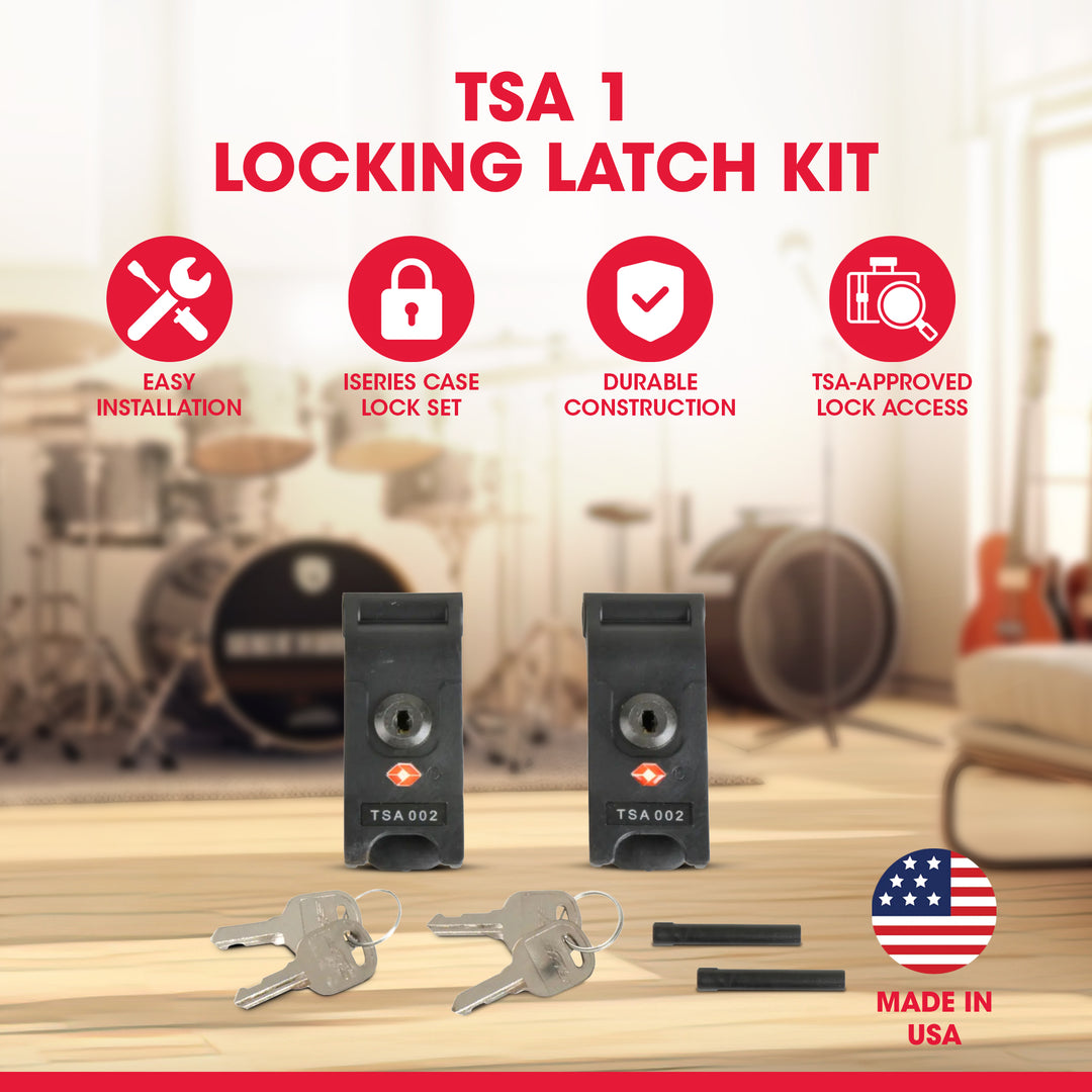 SKB TSA 1 Latch Kit for iSeries Cases, Travel Approved Lock Set with Keys & Pins