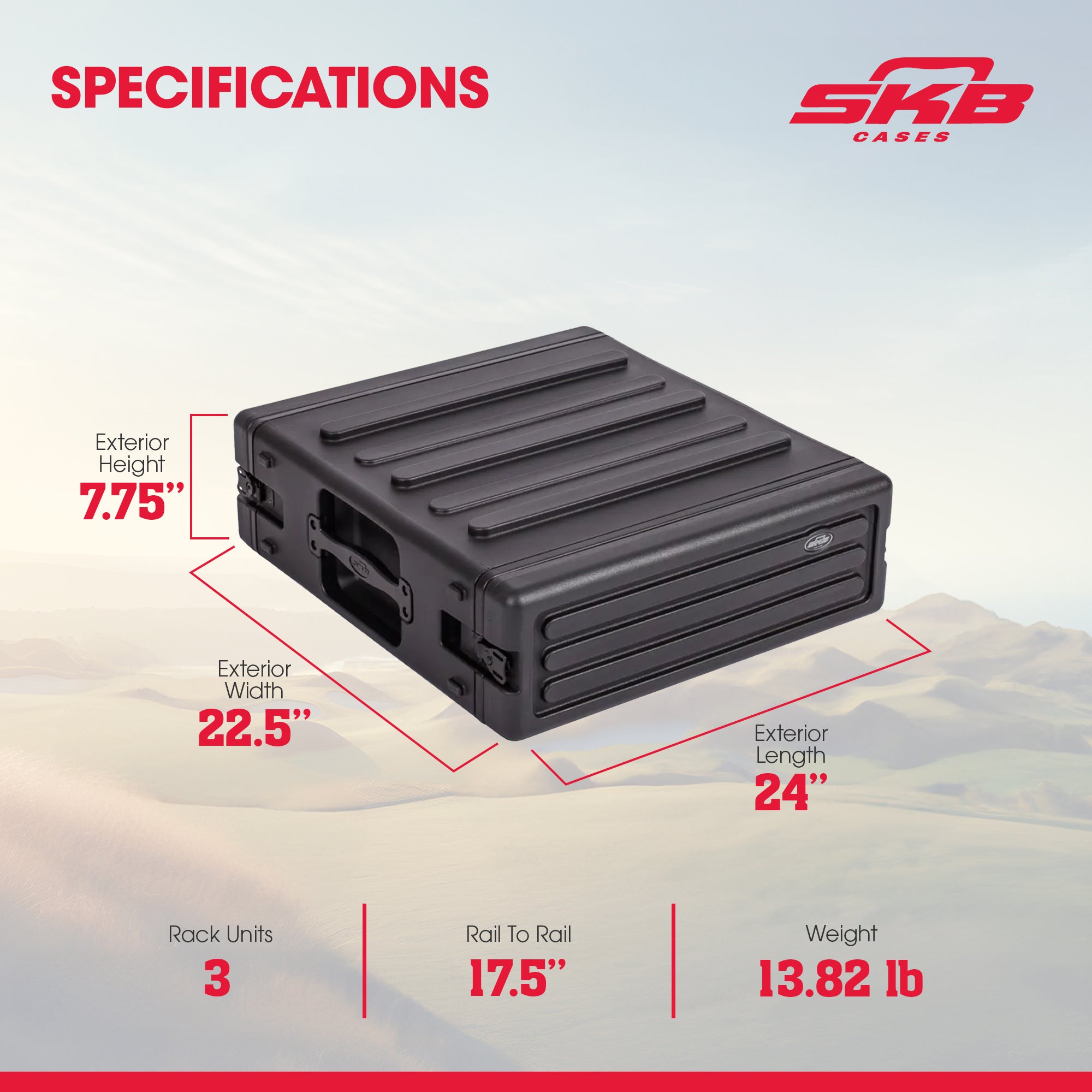 SKB 3U Roto Rack Case Polyethylene Gear Protector, Stackable (Open Box)