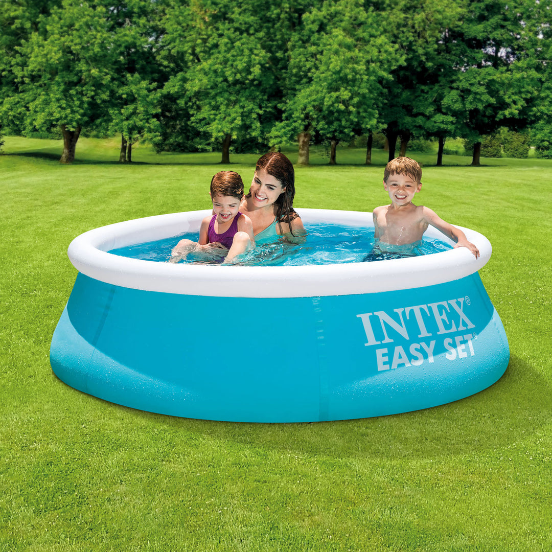 Intex 6ft x 20in Easy Set Inflatable Above Ground Swimming Pool, Blue (2 Pack) - VMInnovations