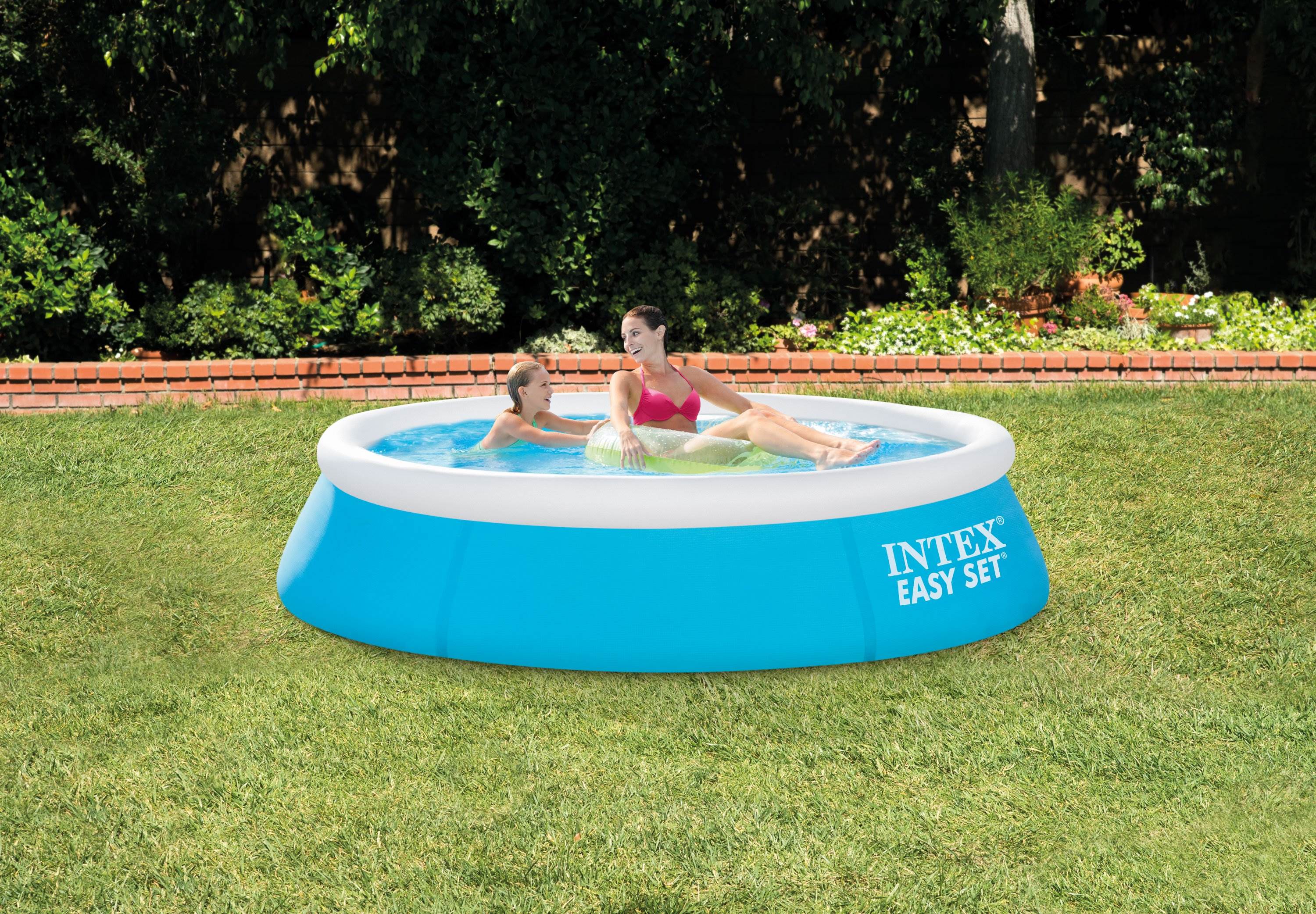 Intex 6ft x 20in Easy Set Inflatable Outdoor KidsSwimming Pool & Chlorine Tabs - VMInnovations