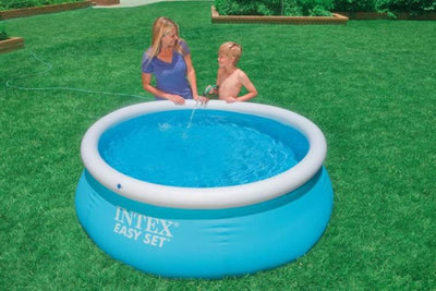 Intex 6ft x 20in Easy Set Inflatable Outdoor KidsSwimming Pool & Chlorine Tabs - VMInnovations