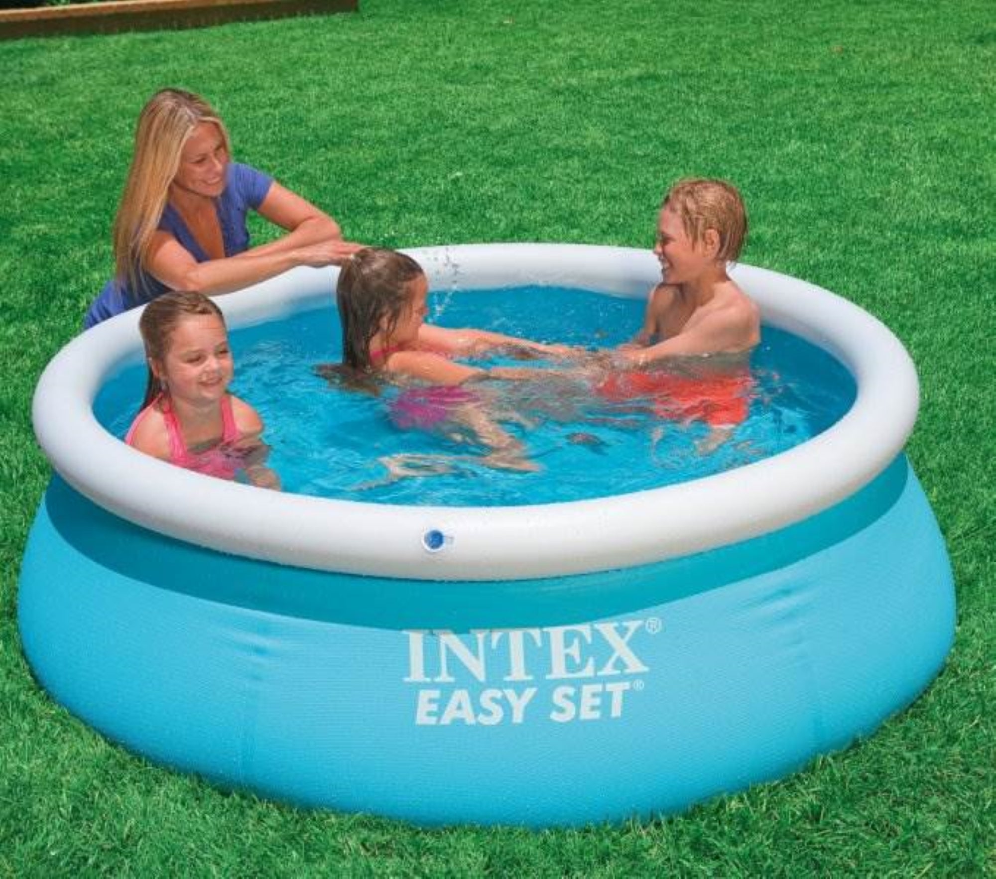 Intex 6ft x 20in Easy Set Inflatable Outdoor KidsSwimming Pool & Chlorine Tabs - VMInnovations