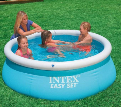 Intex 6ft x 20in Easy Set Inflatable Outdoor KidsSwimming Pool & Chlorine Tabs - VMInnovations