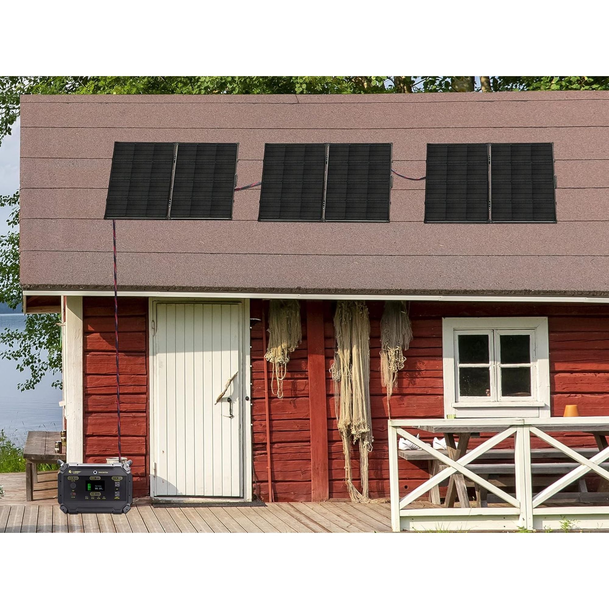 Lion Energy 100 Watt 24V Portable Solar Panel for RV, Outdoor Camping (Open Box) - VMInnovations