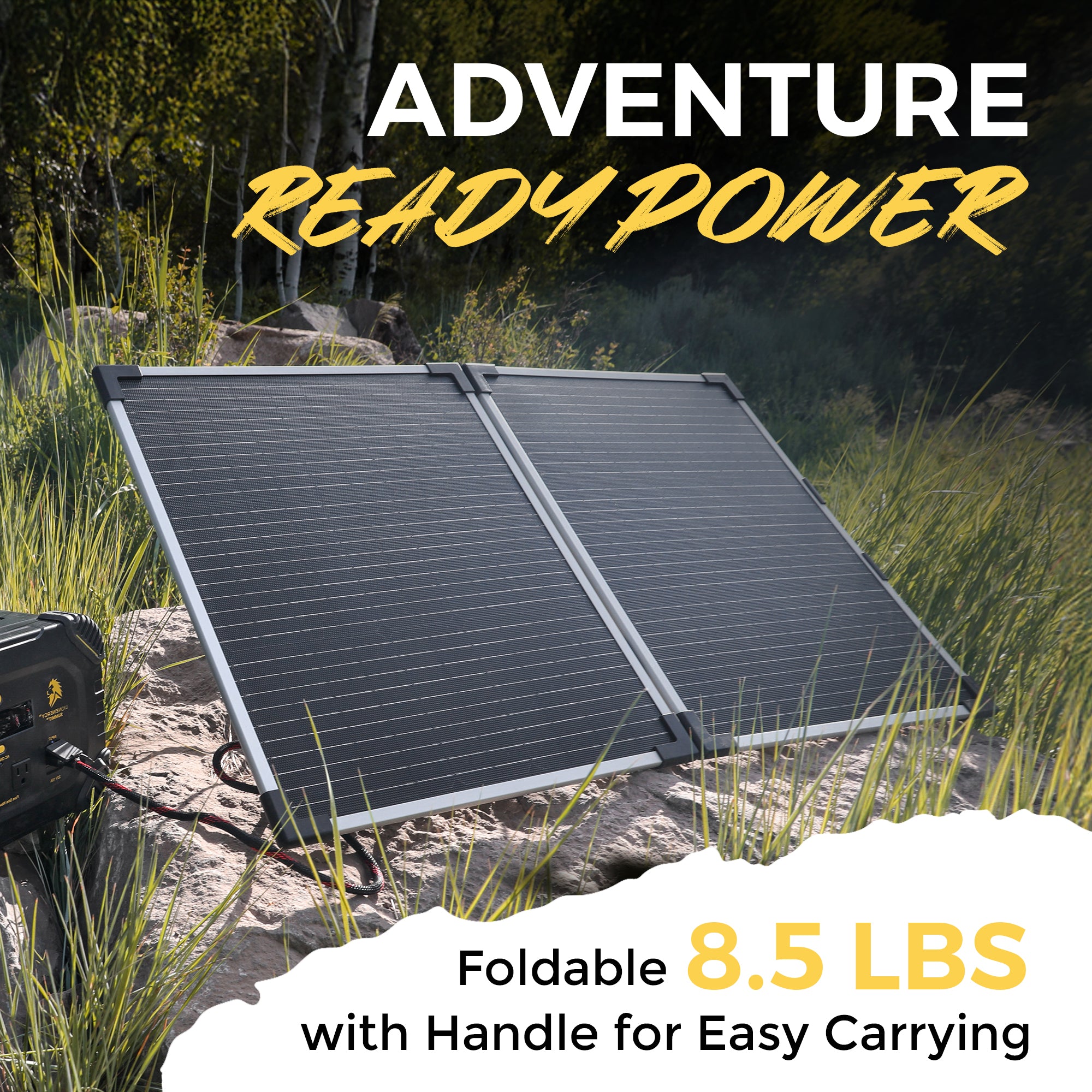 Lion Energy 100 Watt 24V Portable Solar Panel for RV, Outdoor Camping and Travel