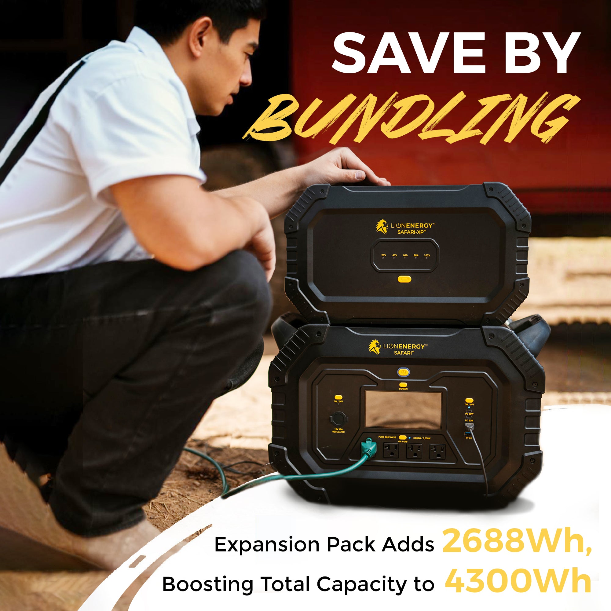 Lion Energy Safari Expansion Pack XP, Portable Power Station, 4300 Wh Capacity