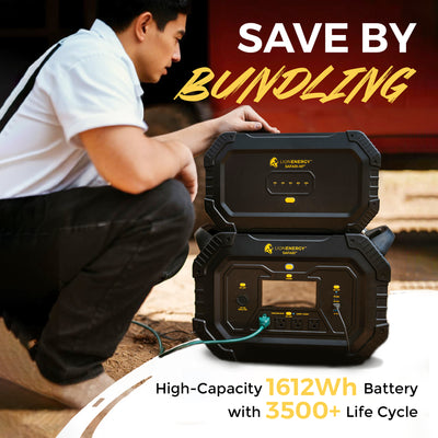 Lion Energy Safari Solar Power Generator, Multiple Outputs, 3,000 Watts, Black