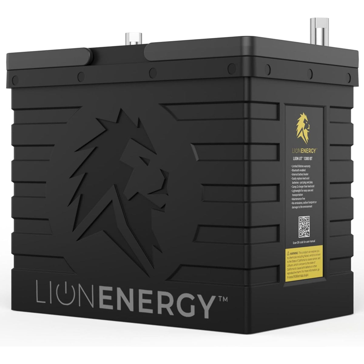 Lion Energy Lithium Rechargeable Deep Cycle Battery, Bluetooth, UT1300 BT, Black