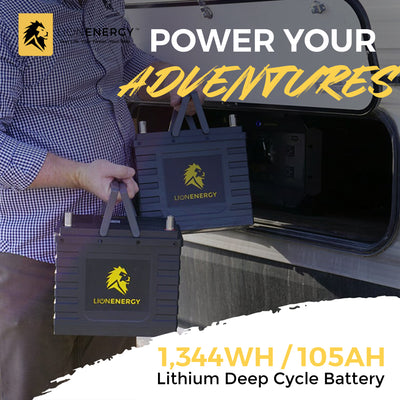 Lion Energy Lithium Rechargeable Deep Cycle Battery, Bluetooth, Black (Open Box) - VMInnovations